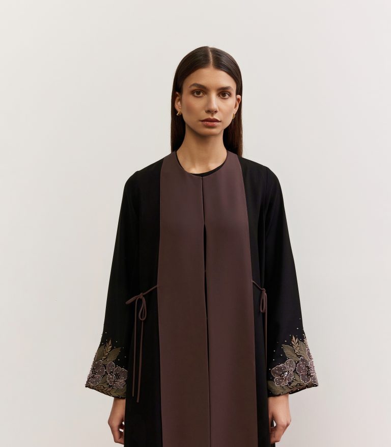 عباية سوداء فخمة زهر 2