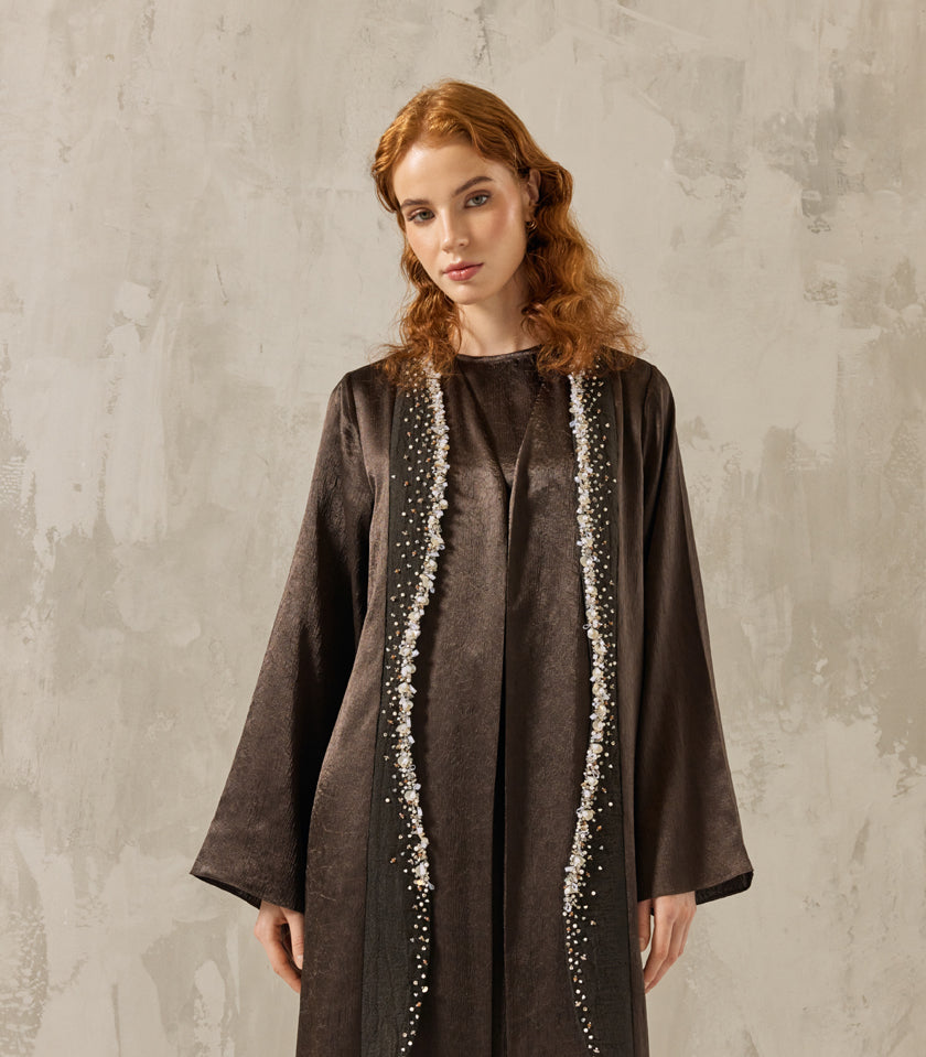 عباية ملونة فخمة غزال 2